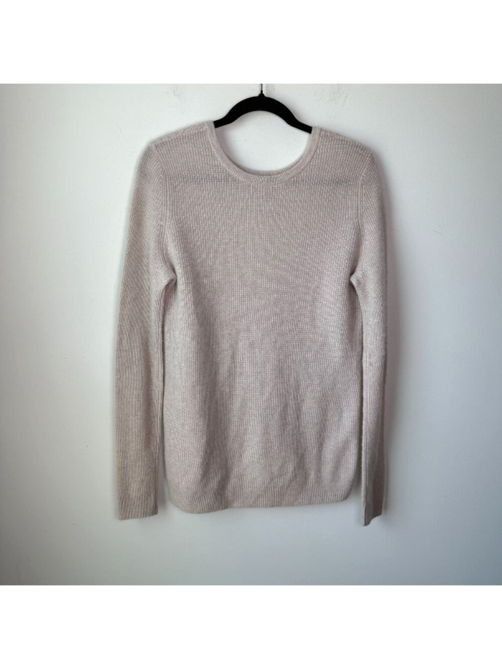 Autumn Cashmere 100% Cashmere Sweater Split back Beige Size Medium